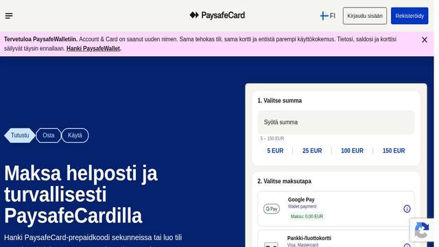 Paysafecard Casino casino screenshot